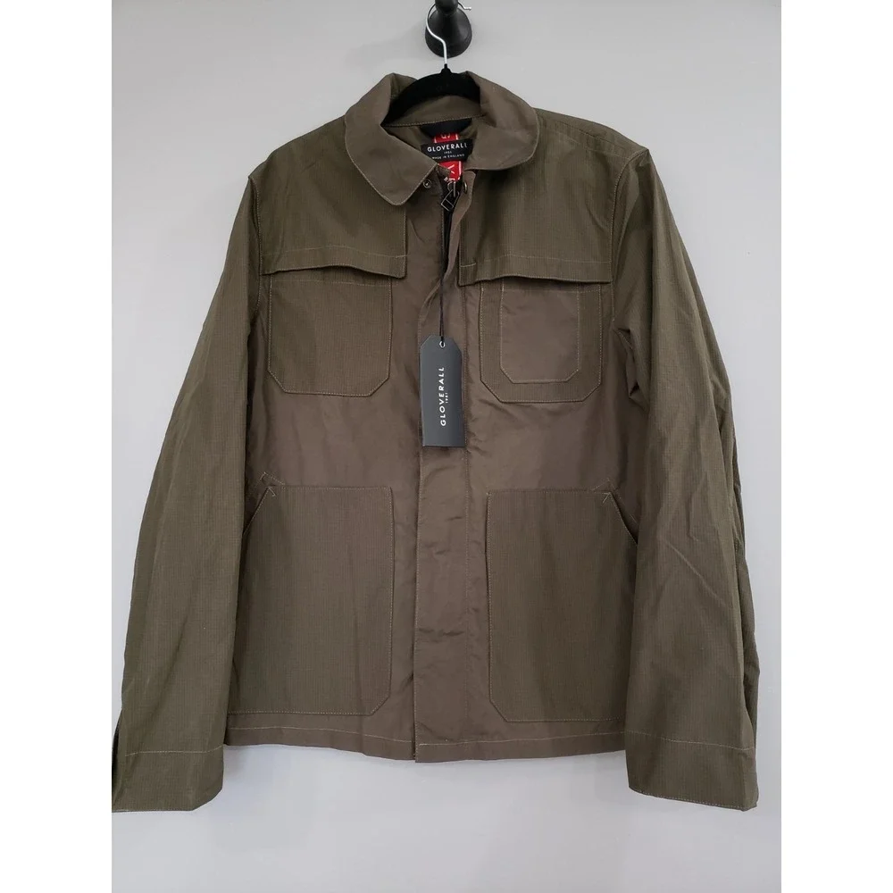 NEW Gloverall Fred Jacket Army Green Men's‎ Medium Utility Bomber Ripstop Chore